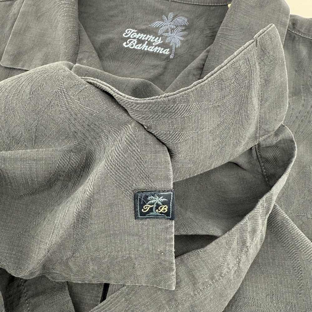 Tommy Bahama Shirt Men's Large Black Rock Star Island Style Hula Girl 100% Silk - Picture 4 of 12